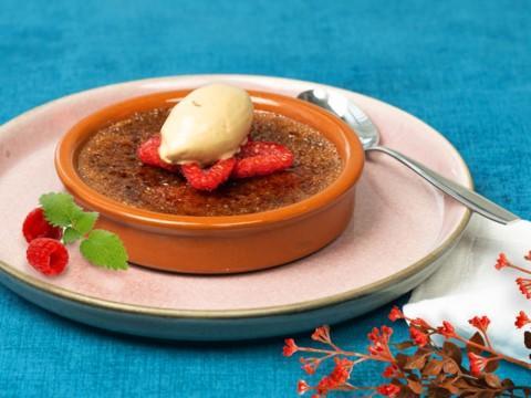Suklaa-vadelma creme brulee reseptikuva Ranska-menu